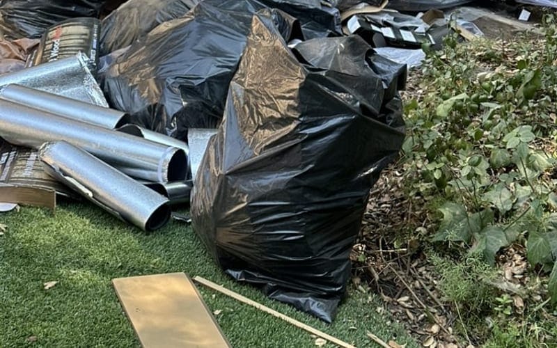 Black bags, metal ducting and offcuts cleared after building work in Largo, FL